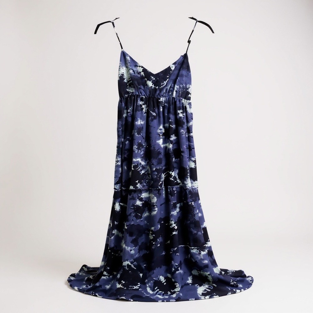 COTTON ON Women's Maxi Dress Sleeveless Tie Dye Blue Small Smocked Casual